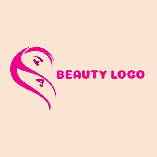 Elegant Pink Female Silhouette Showcasing Beauty Services Logo Template
