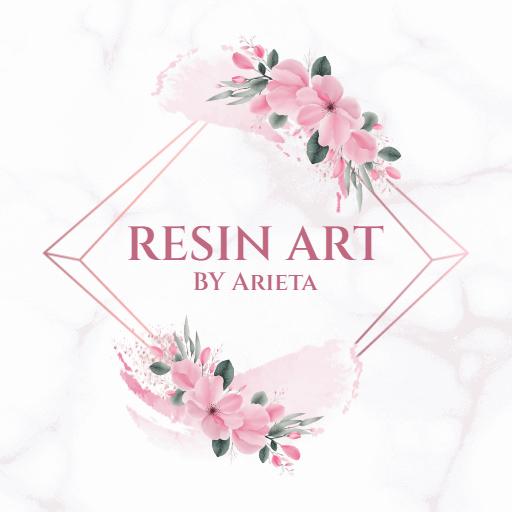 Elegant Pink Floral Design Embracing Resin Art Logo Template