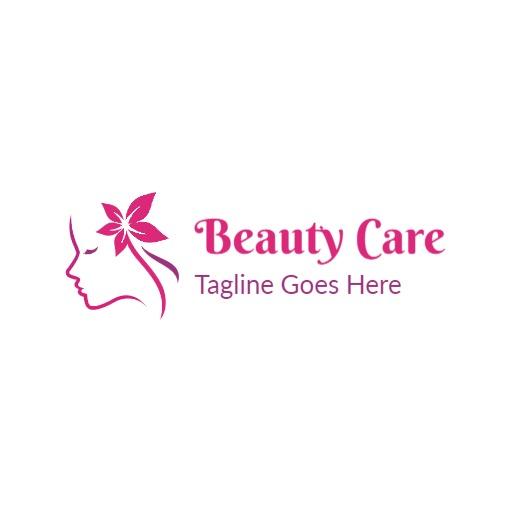 Elegant Pink Floral Design Showcasing Beauty Care Logo Template