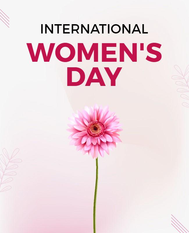 Elegant Pink Floral International Women's Day Poster Template