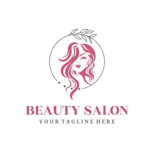 Elegant Pink Hair Design Reflecting Beauty Salon Aesthetics Logo Template