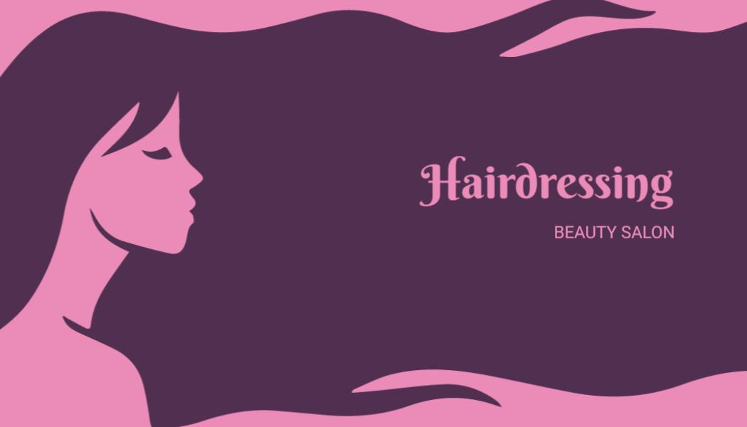 Elegant Pink Hairdressing Beauty Salon Business Card Template