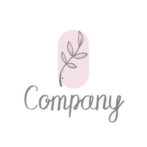 Elegant Pink Leaf Motif Enhancing Handwriting Company Logo Template
