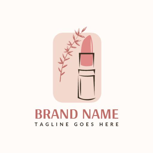 Elegant Pink Lipstick Design Embodying Modern Beauty Logo Template