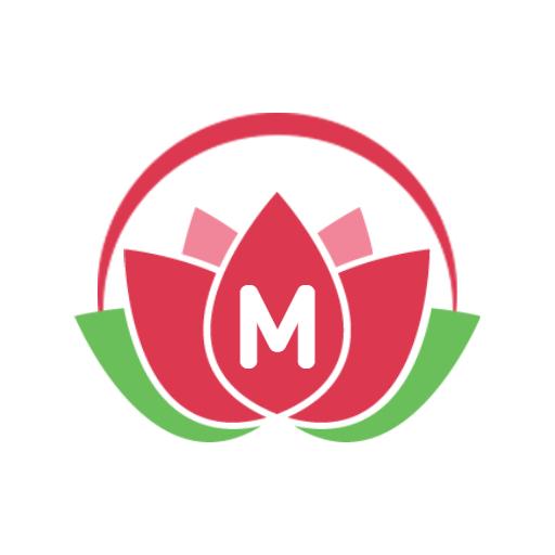 Elegant Pink Lotus Design Featuring Initial Letter M Logo Template