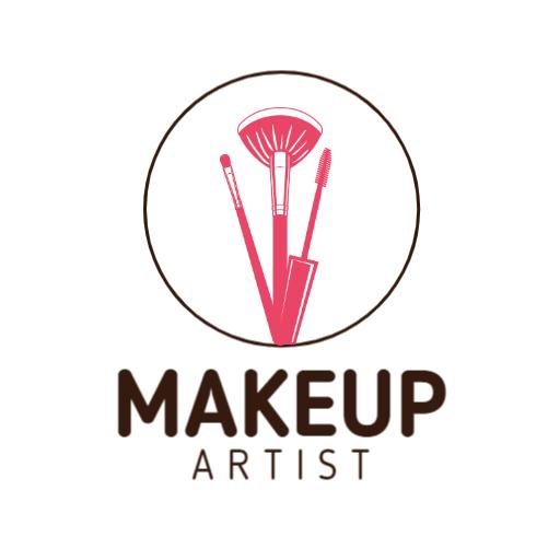 Elegant Pink Makeup Brushes for Professional Artist Logo Template