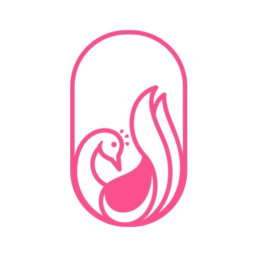 Elegant Pink Peacock Design Showcasing Natural Beauty Logo Template