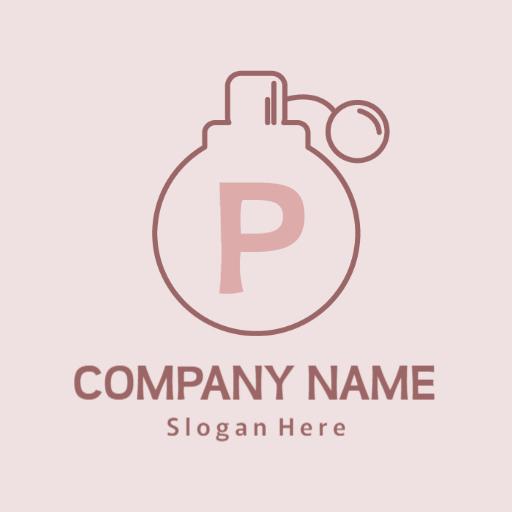 Elegant Pink Perfume Bottle Design for Signature Aroma Logo Template