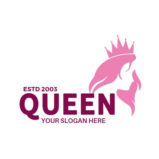 Elegant Pink Queen Graphic Design with a Regal Touch Logo Template
