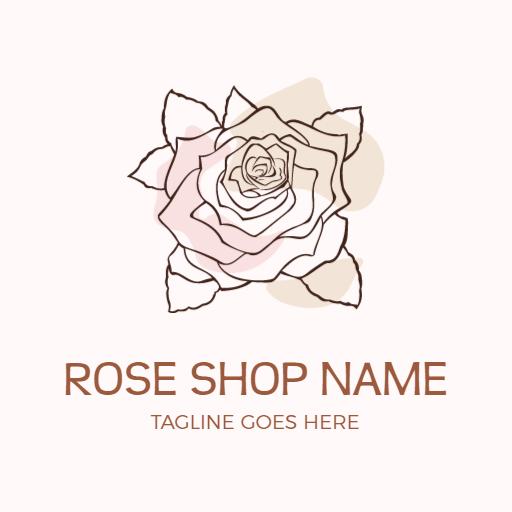 Elegant Pink Rose Illustration for Your Florist Logo Template