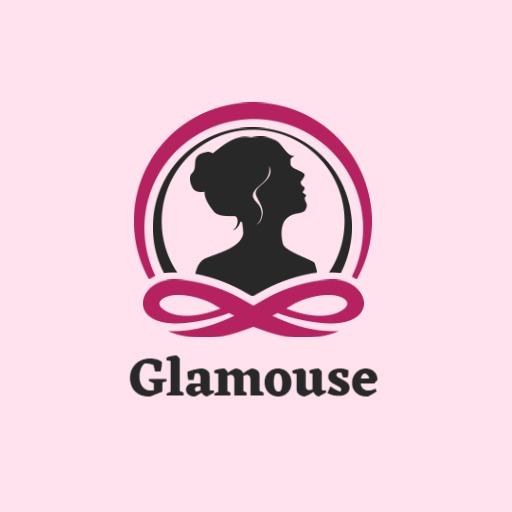 Elegant Pink Silhouette Celebrating Beauty and Glamour Logo Template