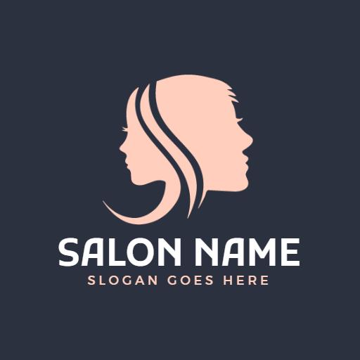 Elegant Pink Silhouette Design for a Modern Salon Logo Template