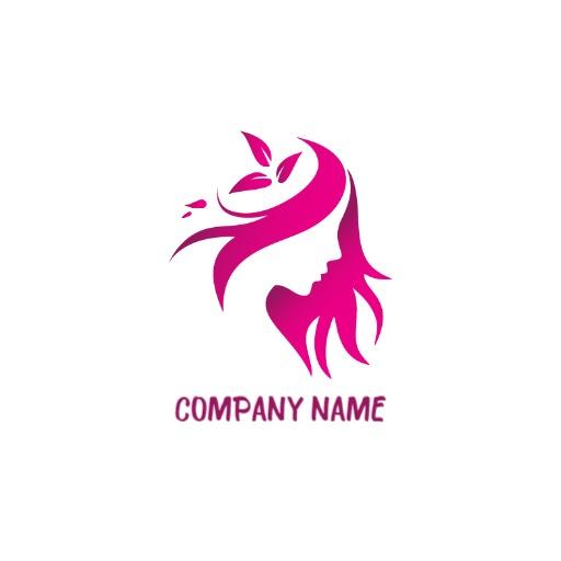 Elegant Pink Silhouette Design for Your Salon Business Logo Template