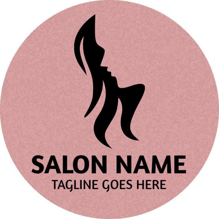 Elegant Pink Silhouette Hair Salon Branding Business Card Template