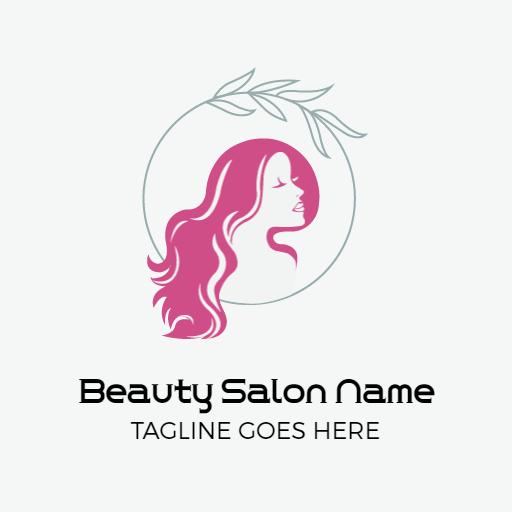 Elegant Pink Silhouette of a Woman for Beauty Salon Logo Template