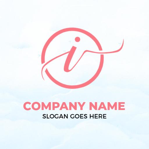 Elegant Pink Swirl Design Emphasizing the I Letter Logo Template