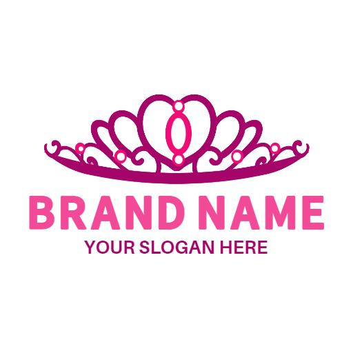 Elegant Pink Tiara Design Representing Princess Theme Logo Template