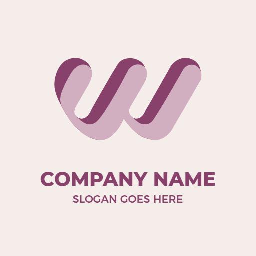Elegant Pink W Letter Design for Creative Businesses Logo Template
