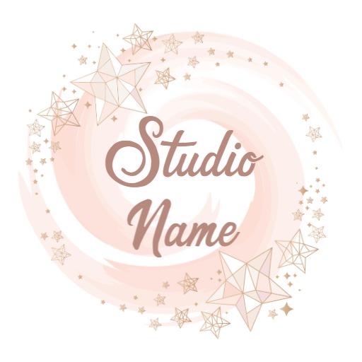 Elegant Pink Watercolor Stars for Creative Studio Logo Template