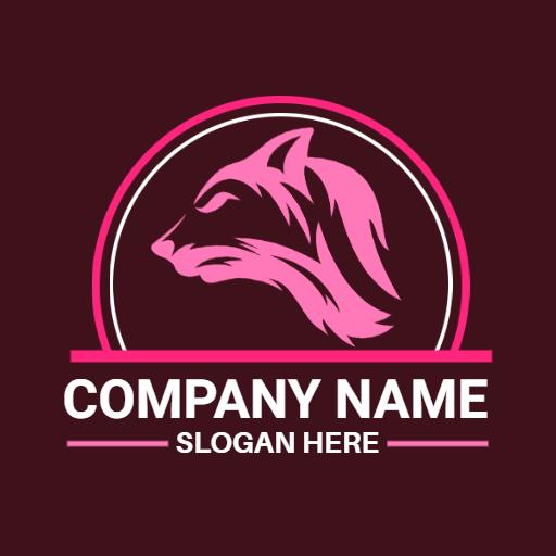 Elegant Pink Wolf Design Representing Fierce Beast Logo Template