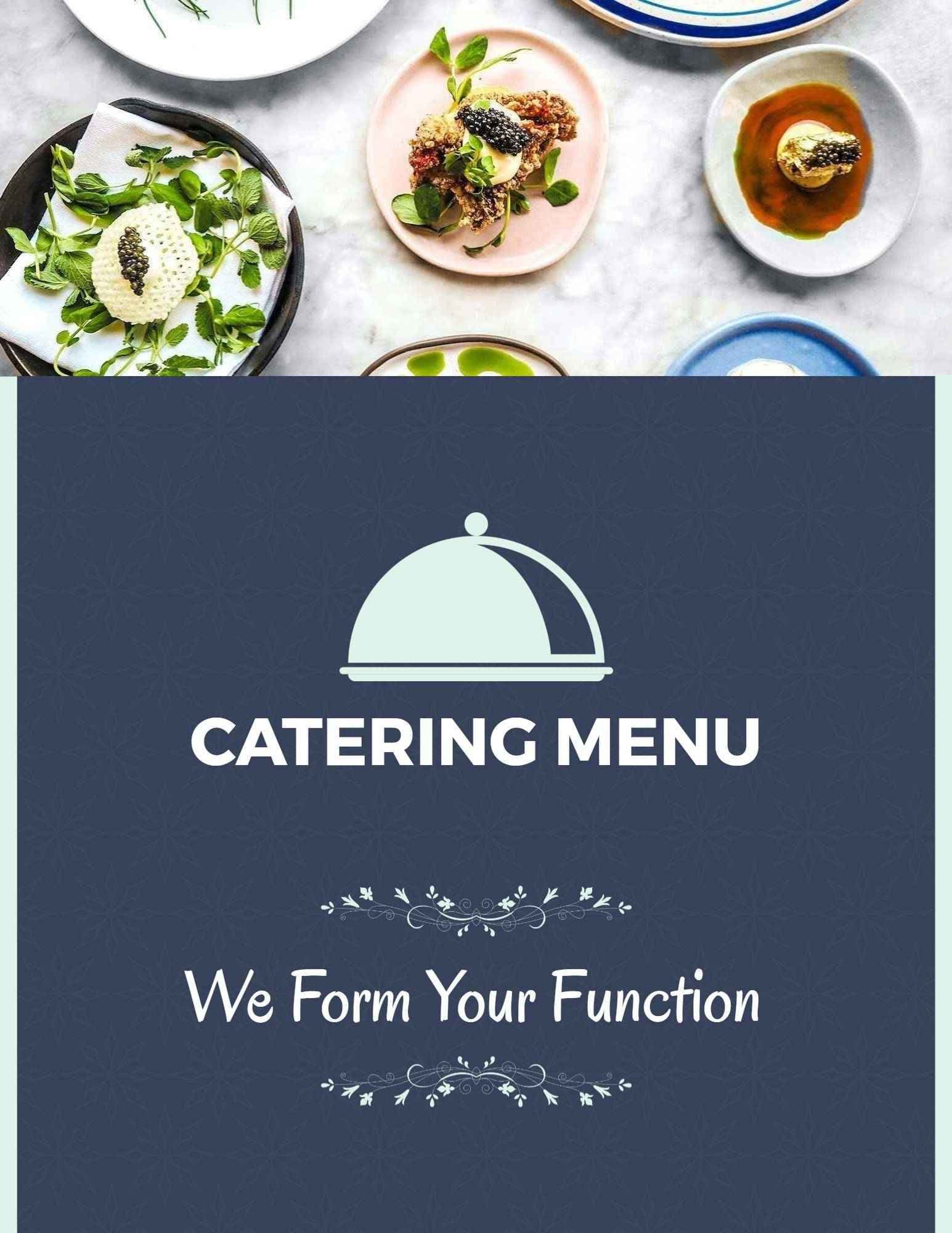 Elegant Plated Lunch Selections and Delicious Salads Catering Menu Template