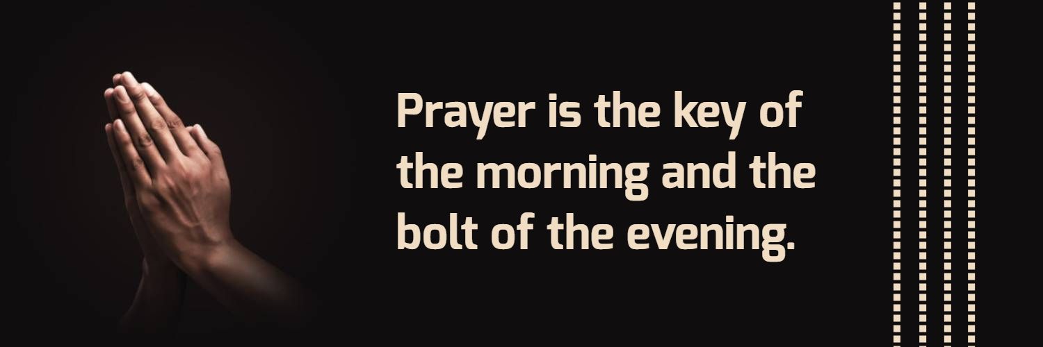 Elegant Prayer Hands with Inspirational Quote Twitter Banner Template