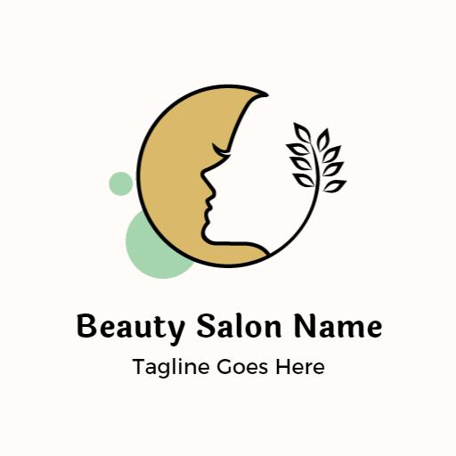 Elegant Profile Silhouette in Soft Beige for Beauty Logo Template