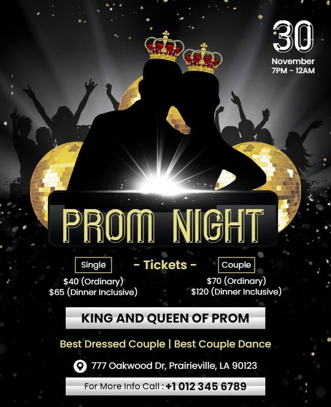 Elegant Prom Night Event Flyer Template