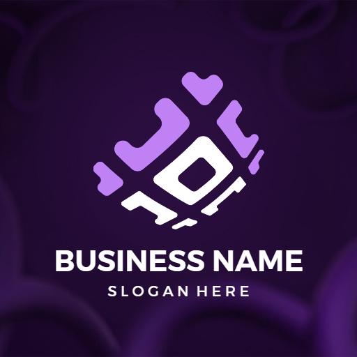 Elegant Purple Abstract Design Showcasing Business Identity Logo Template