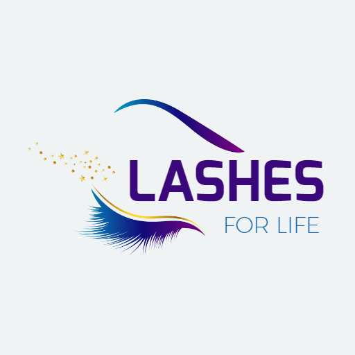 Elegant Purple and Blue Eyelash Design for Beauty Logo Template