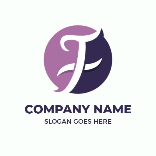 Elegant Purple and Dark Blue F Letter Design Logo Template