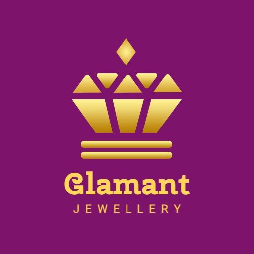 Elegant Purple and Gold Crown Design for Jewellery Logo Template