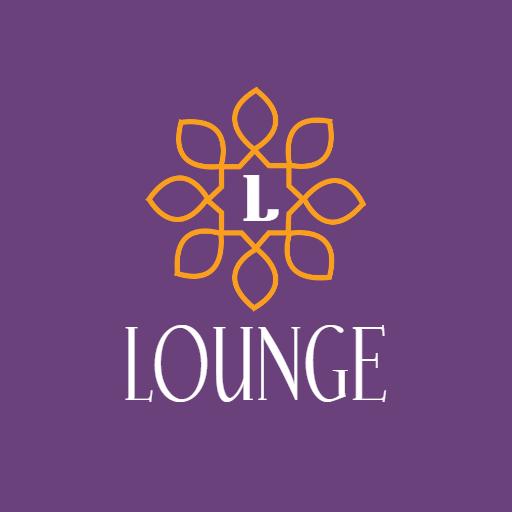 Elegant Purple and Orange Floral Design for a Lounge Logo Template