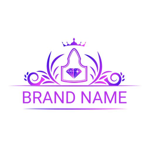 Elegant Purple and Pink Crown Design in Jewelry Logo Template
