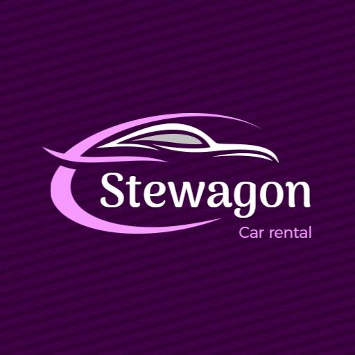 Elegant Purple and Pink Typography for Car Rental Logo Template