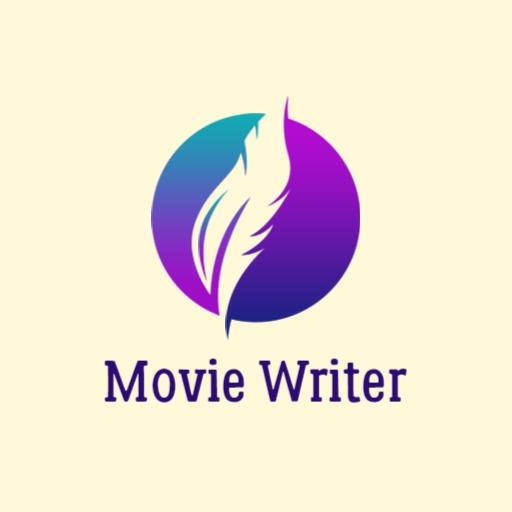 Elegant Purple and Teal Feather Symbolizing Movie Writer Logo Template