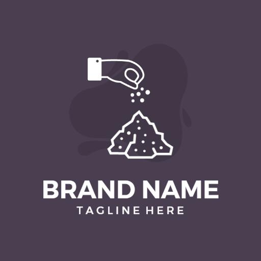Elegant Purple and White Salt Pouring Graphic Logo Template