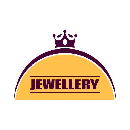 Elegant Purple and Yellow Jewelry Design Featuring Crown Logo Template