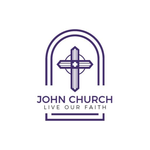 Elegant Purple Arch Design for Community Church Logo Template