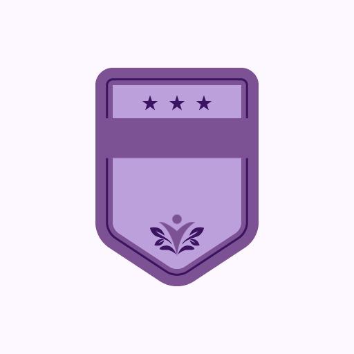 Elegant Purple Badge Design Representing Quality Recognition Logo Template