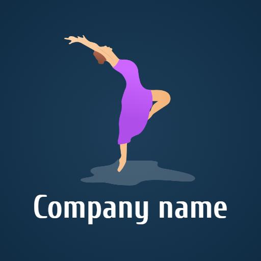 Elegant Purple Ballerina Dance Portraying Ballet Art Logo Template