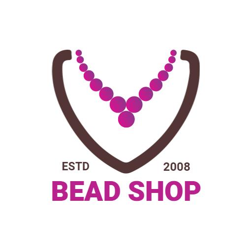 Elegant Purple Beads Design Showcasing Bead Shop Logo Template