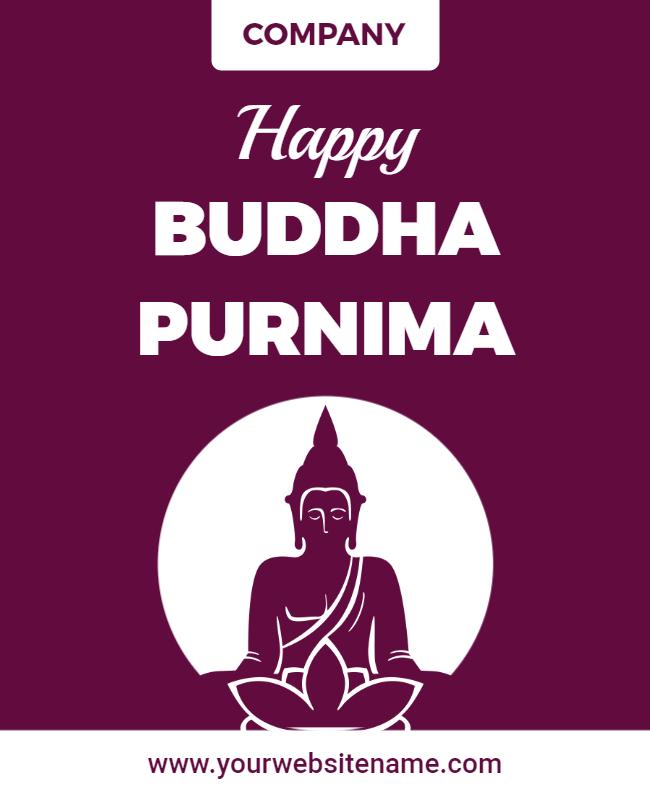 Elegant Purple Buddha Purnima Celebration Poster Template