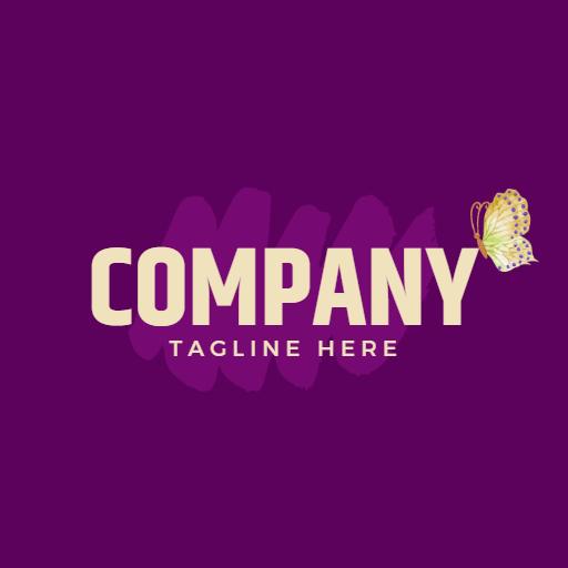Elegant Purple Butterfly Symbolizing Growth in Company Logo Template