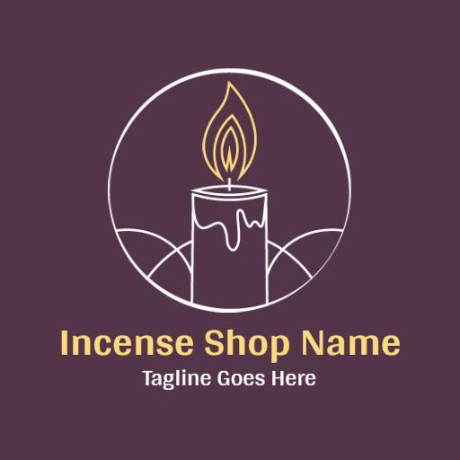 Elegant Purple Candle Design Captivating Incense Experience Logo Template