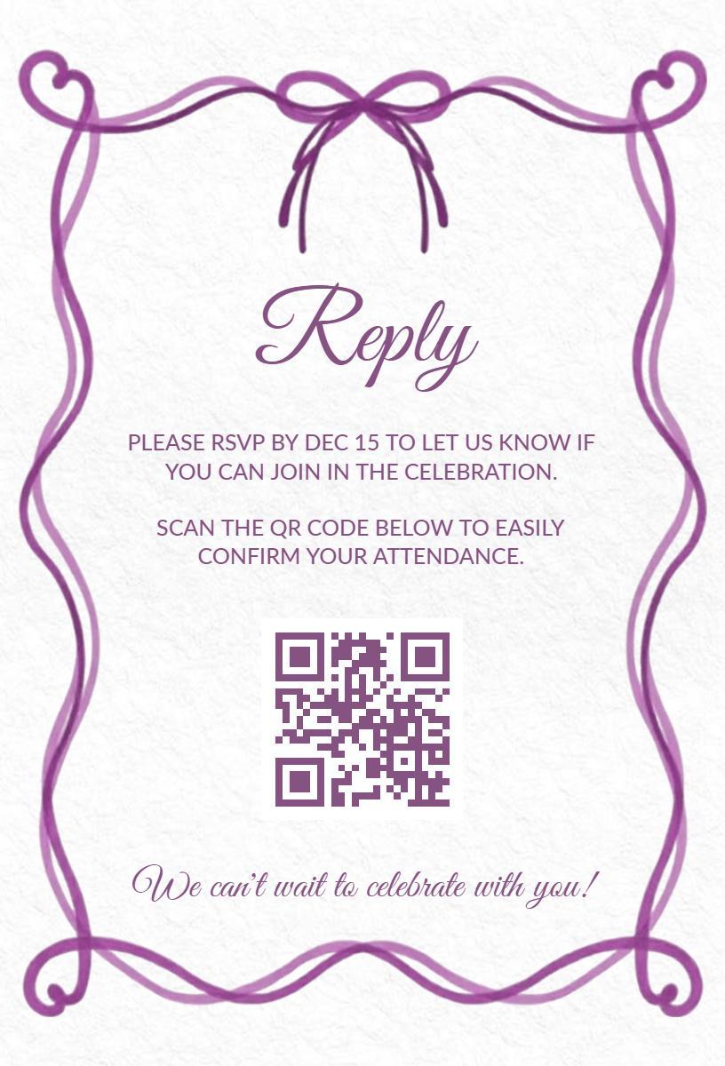 Elegant Purple Celebration RSVP Invitation Template