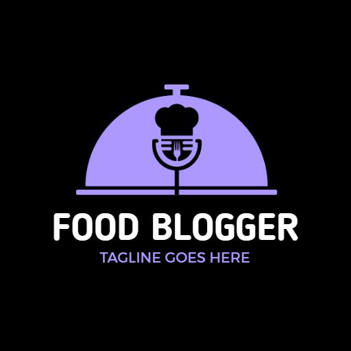 Elegant Purple Chef Hat Design for Food Blogger Logo Template