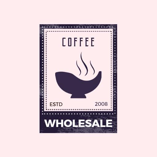 Elegant Purple Coffee Cup Design for Wholesale Logo Template