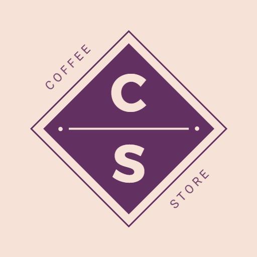 Elegant Purple Diamond Design Showcasing Coffee Store Logo Template