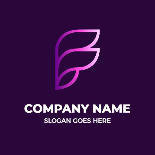 Elegant Purple F Letter Design Representing Brand Identity Logo Template